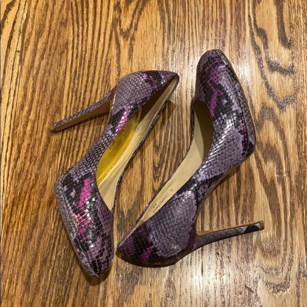 COACH purple SNAKESKIN heels
